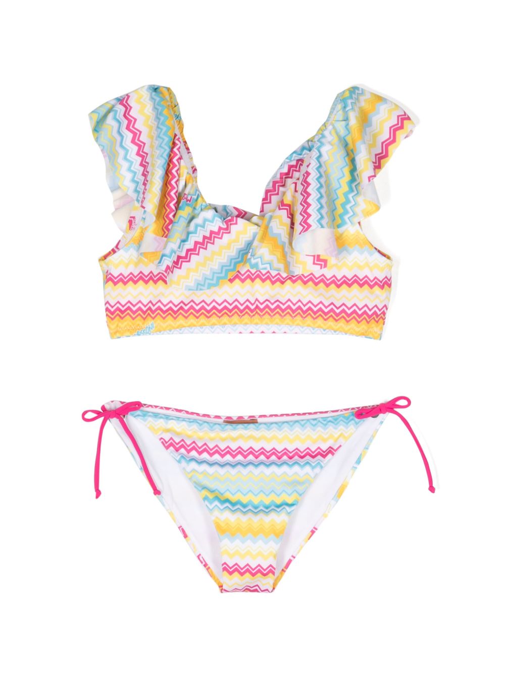 Missoni Kids 图案印花比基尼套装 - 黄色