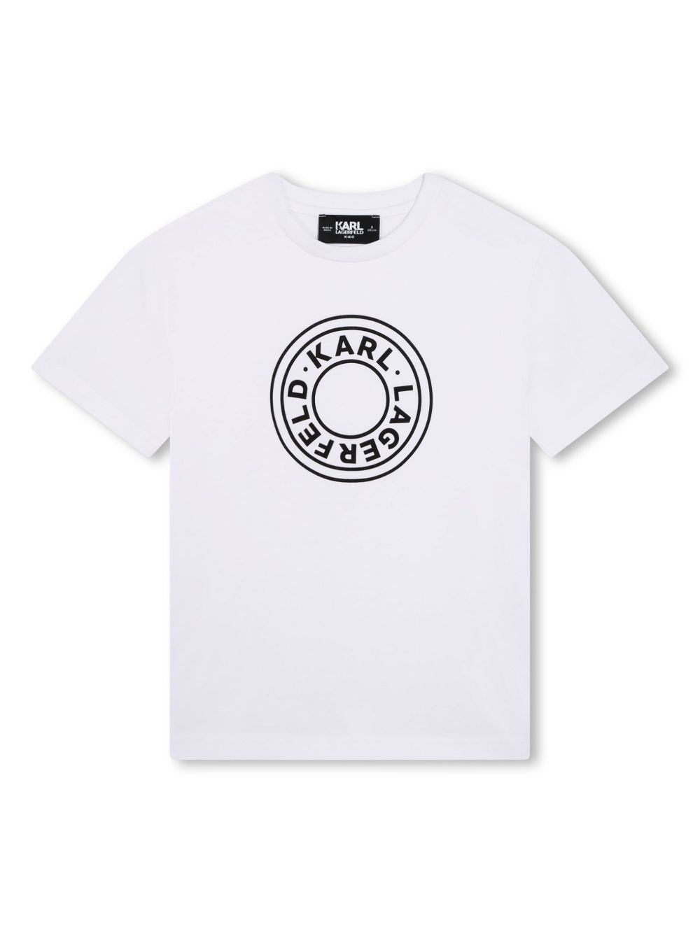 Karl Lagerfeld Kids logo印花棉T恤 - 白色