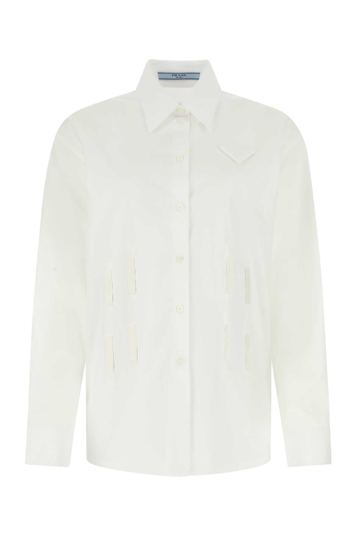 Prada White Poplin Oversize Shirt