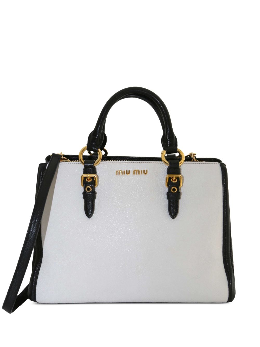 Miu Miu Pre-Owned 皮质两用手提包（典藏款） - 白色