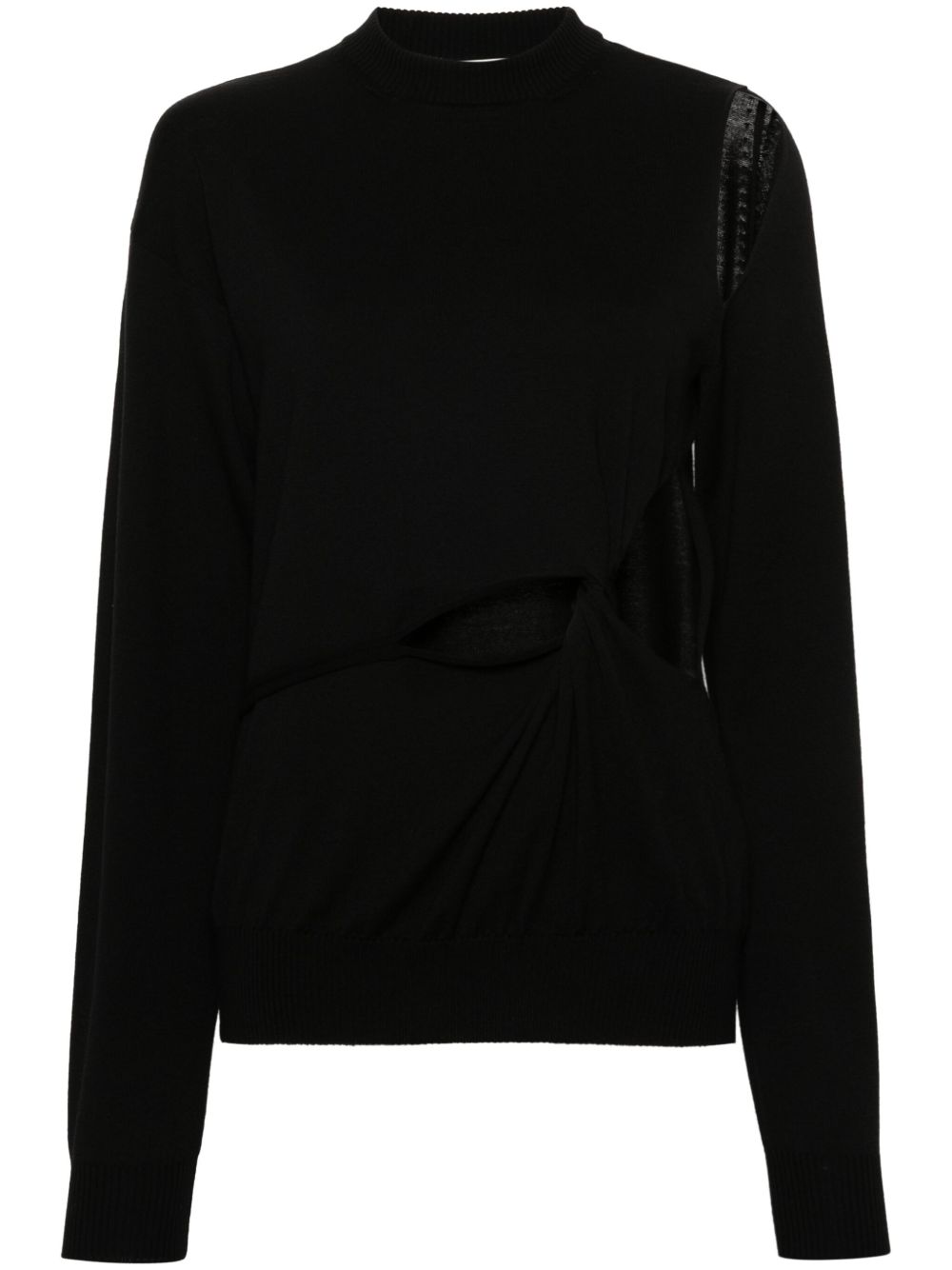 Sportmax 镂空羊毛毛衣 - 黑色