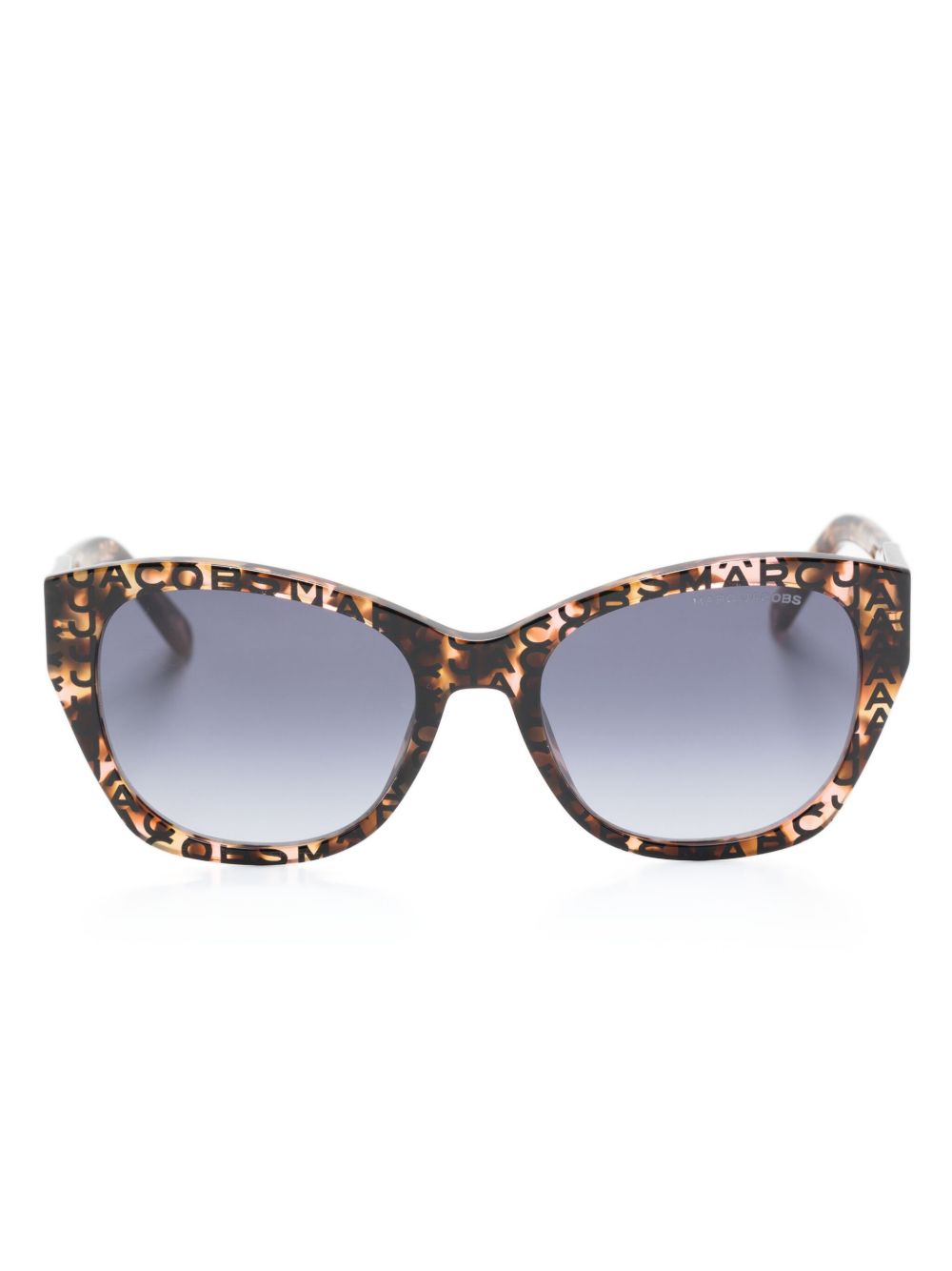 Marc Jacobs Eyewear logo印花方框太阳眼镜 - 褐色