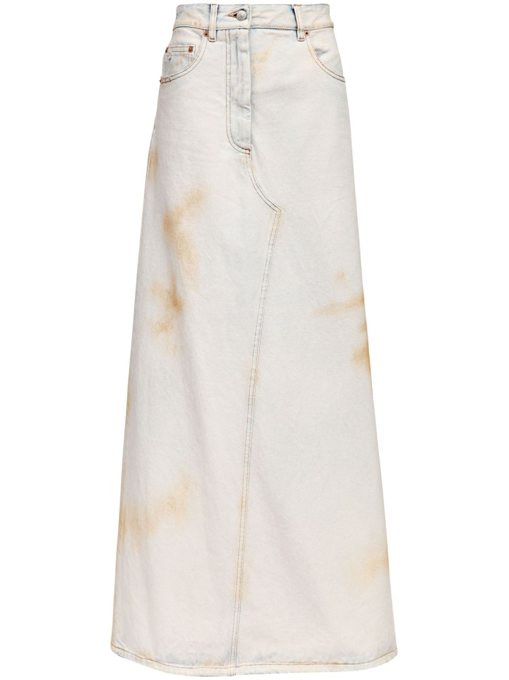 MM6 Maison Margiela 标贴中长半身裙 - 蓝色