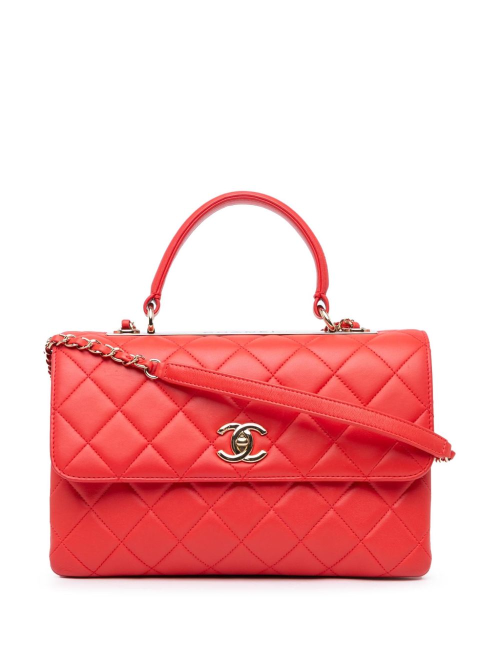 CHANEL Pre-Owned Trendy CC Flap 中号小羊皮斜挎包（2019年典藏款） - 红色