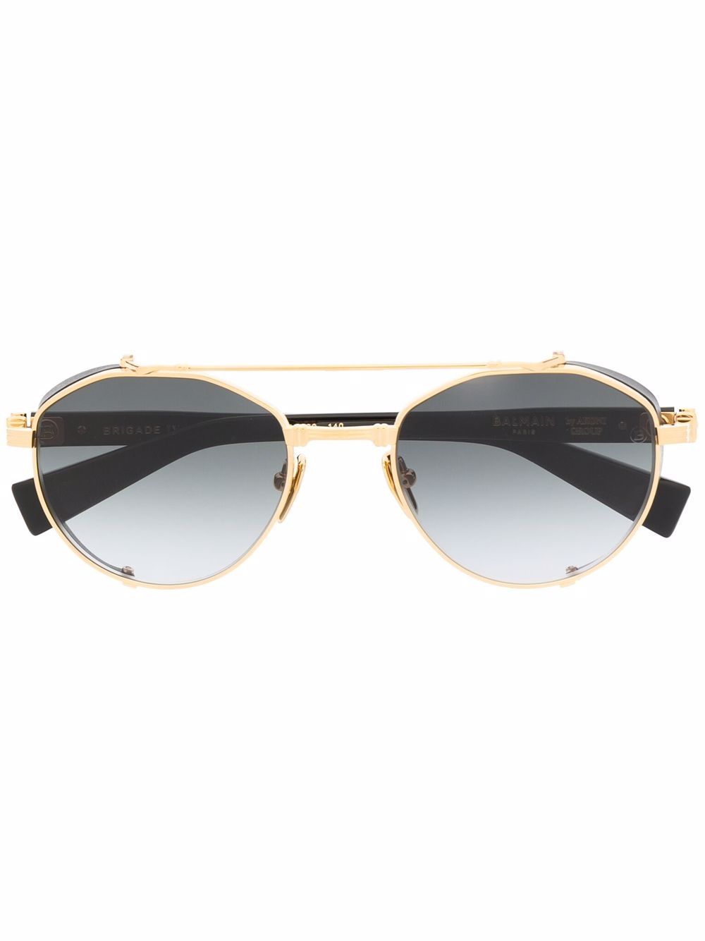 Balmain Eyewear 圆框太阳眼镜 - 金色