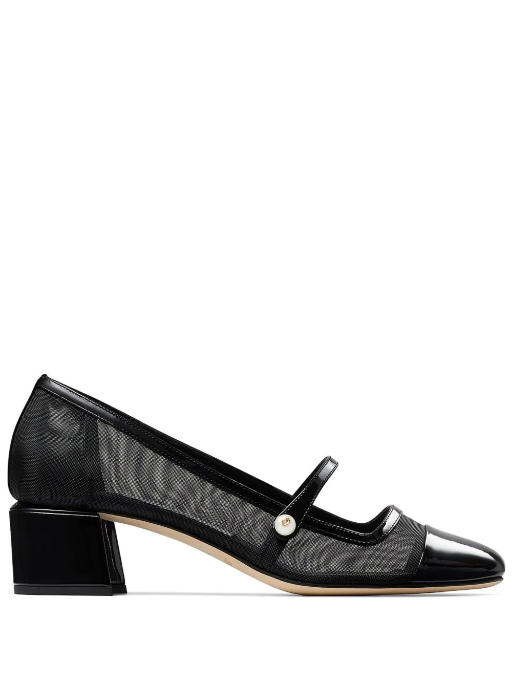 Jimmy Choo Elisa 皮质低跟鞋 - 黑色