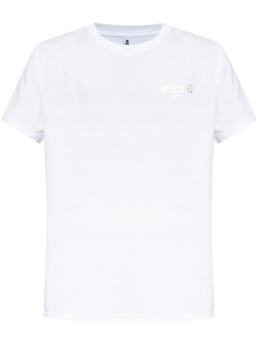 Moschino logo刺绣T恤 - 白色