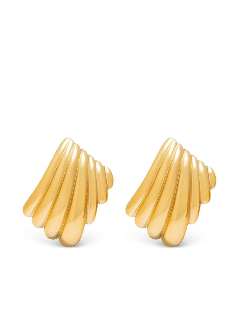 Nialaya Jewelry Geometric Wing 钉扣式耳环 - 金色