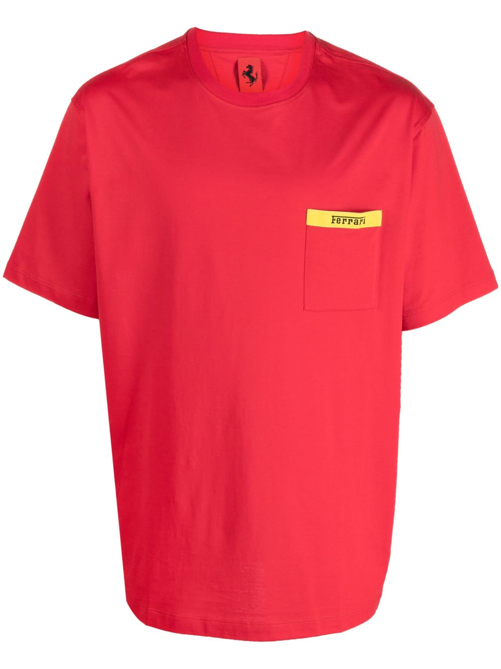 Ferrari logo印花圆领T恤 - 红色