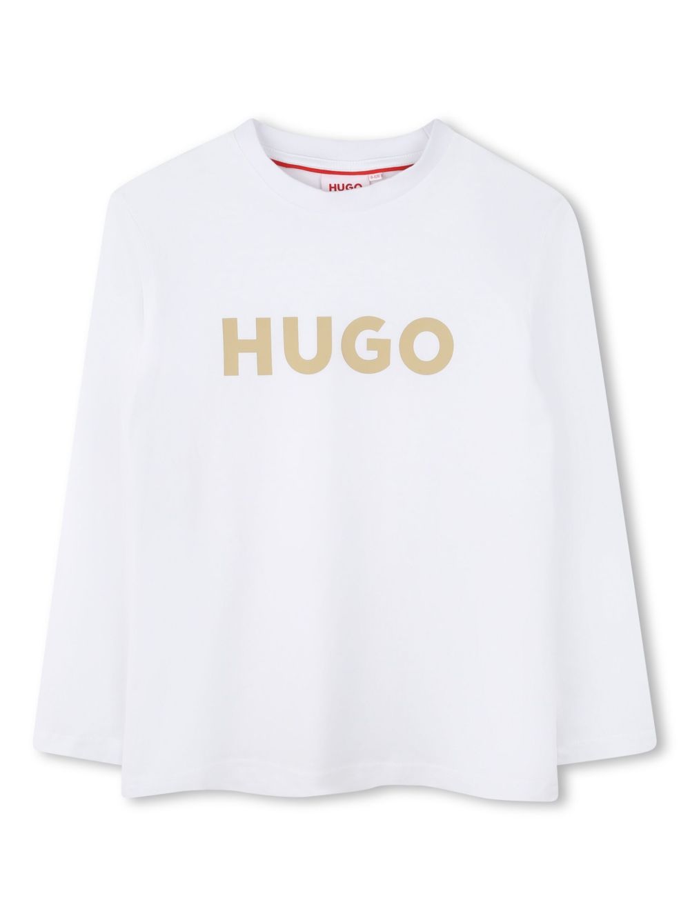 HUGO KIDS logo印花长袖T恤 - 白色