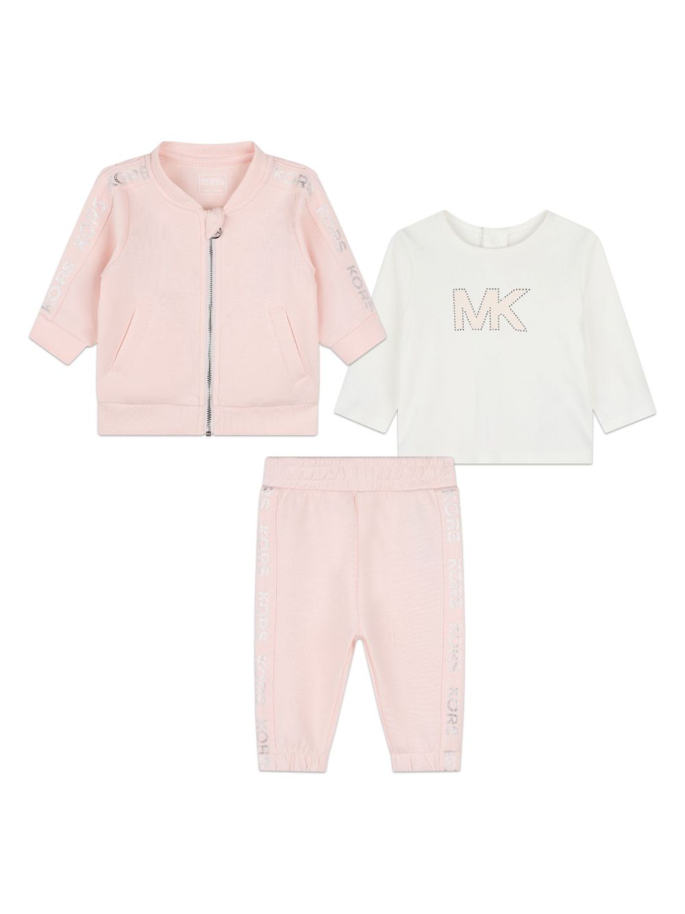 Michael Kors Kids 三件式logo印花套装 - 粉色