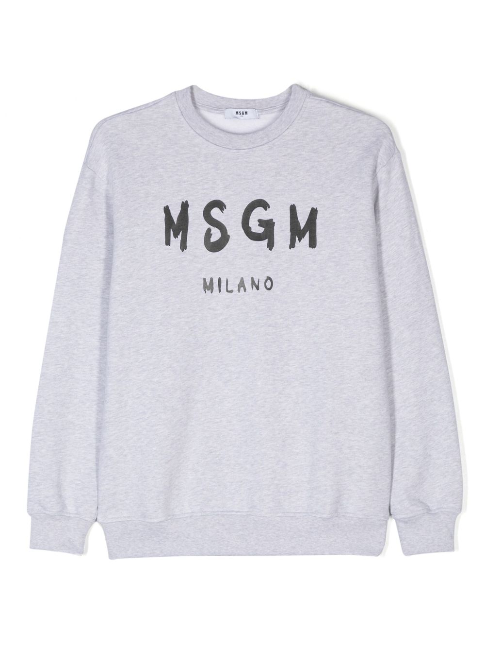 MSGM Kids logo印花棉卫衣 - 灰色