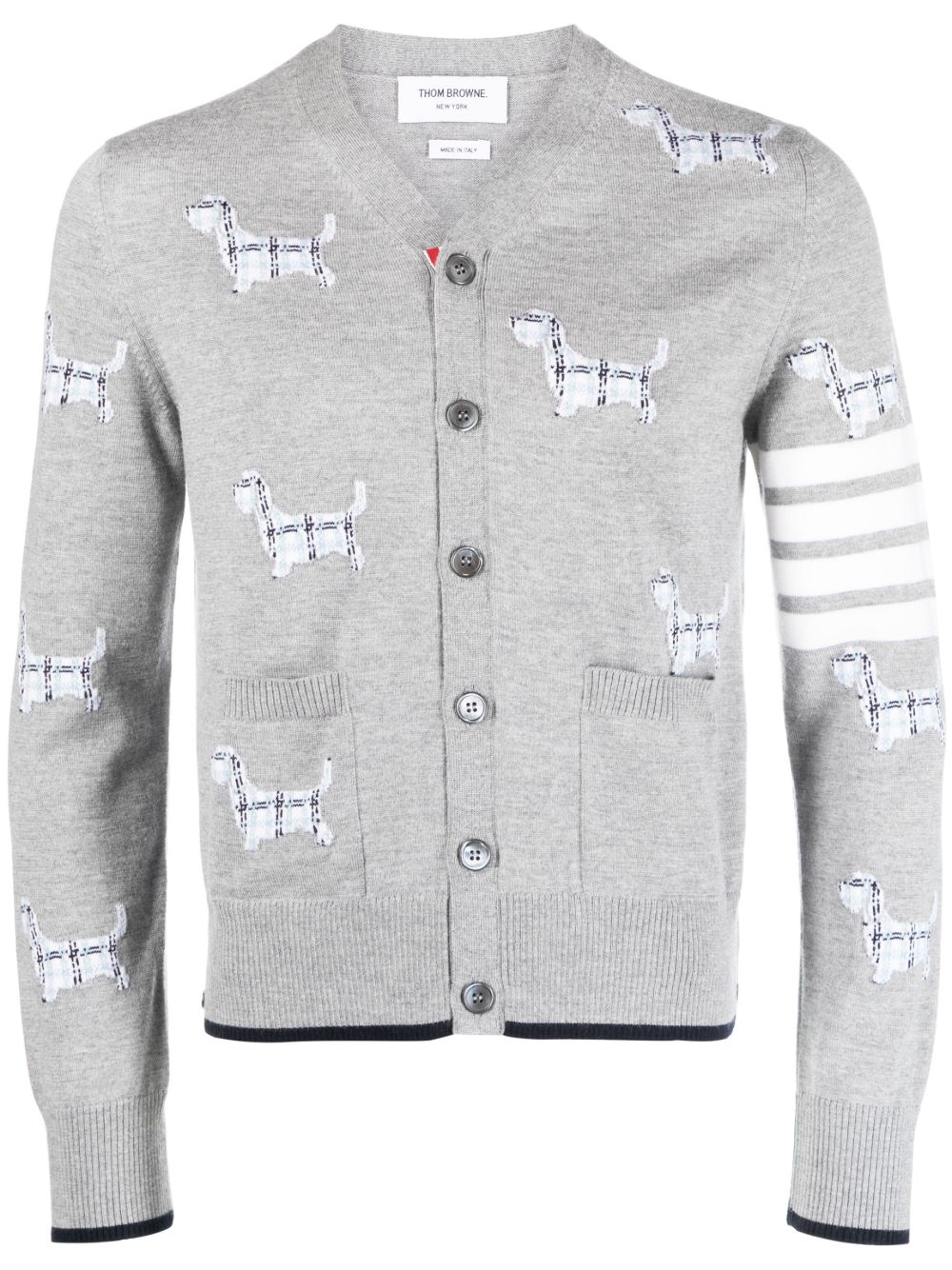 Thom Browne Hector 图案四条纹开衫 - 灰色