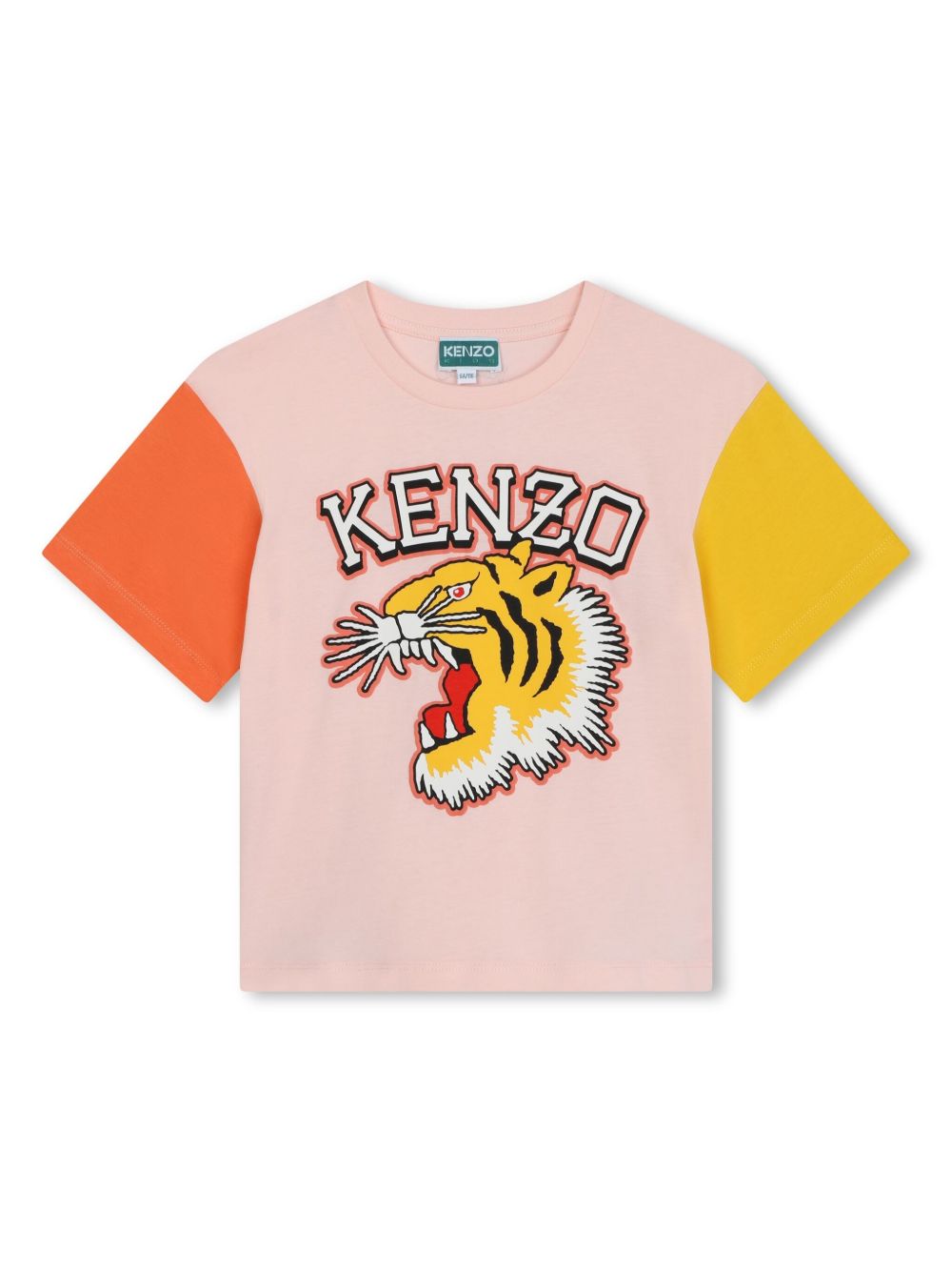 Kenzo Kids logo印花棉T恤 - 粉色