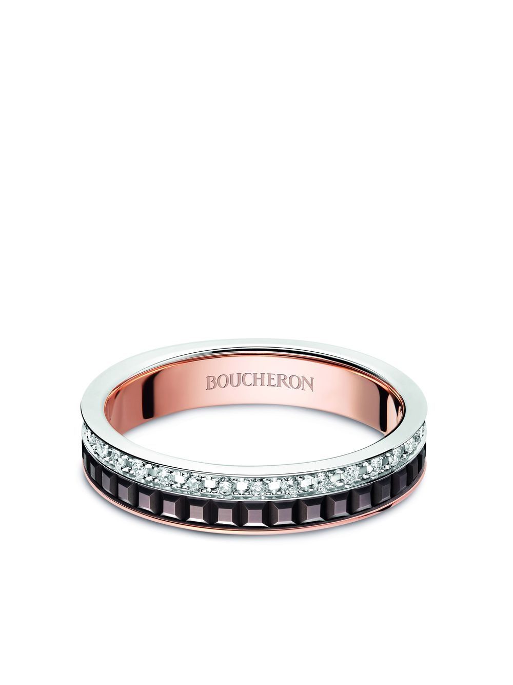Boucheron Quatre Classic 18K玫瑰金钻石戒指 - 粉色