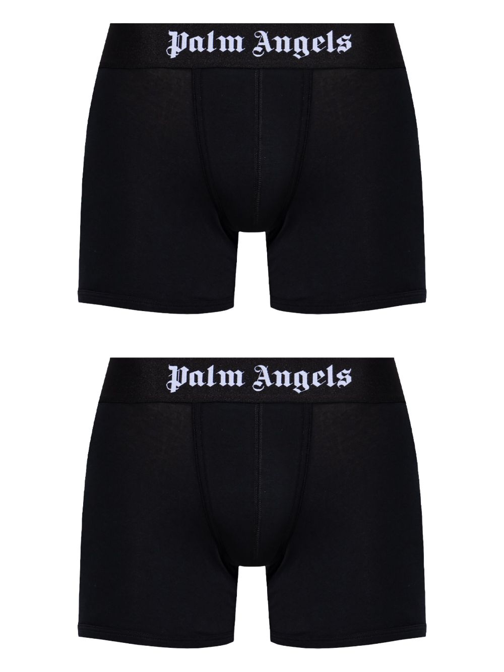 Palm Angels logo腰边四角裤（两件装） - 黑色
