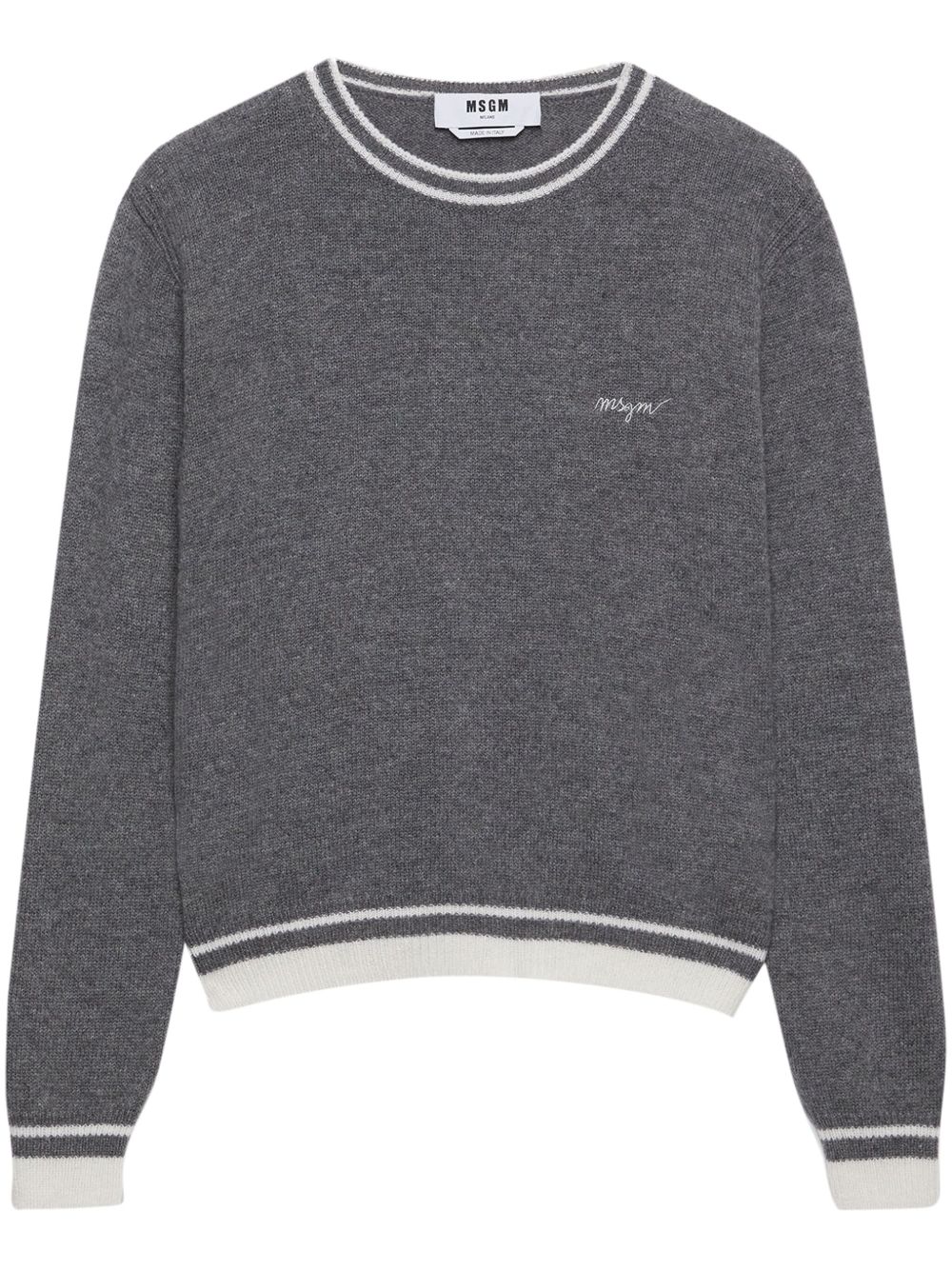 MSGM logo刺绣卫衣 - 灰色