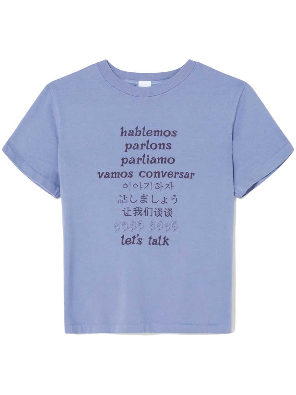 RE/DONE Lets Talk 棉T恤 - 蓝色