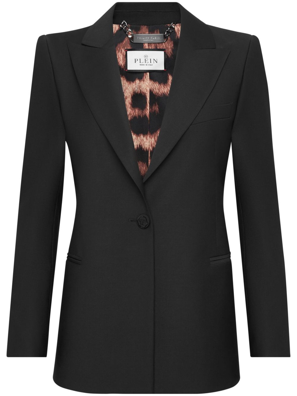 Philipp Plein 骷髅头水钻羊毛西装夹克 - 黑色