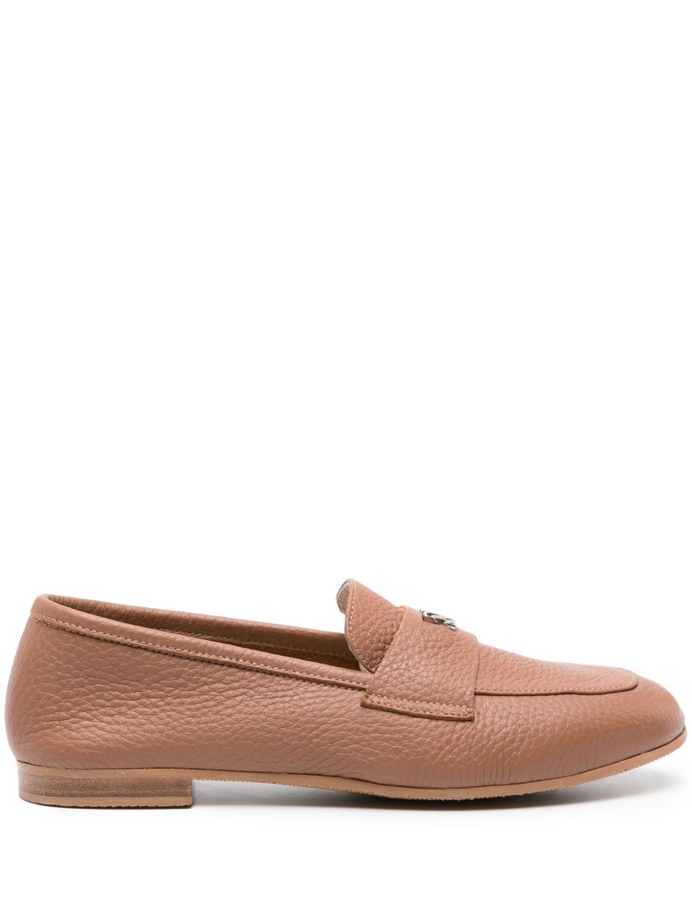 Casadei Antilope 皮质乐福鞋 - 褐色