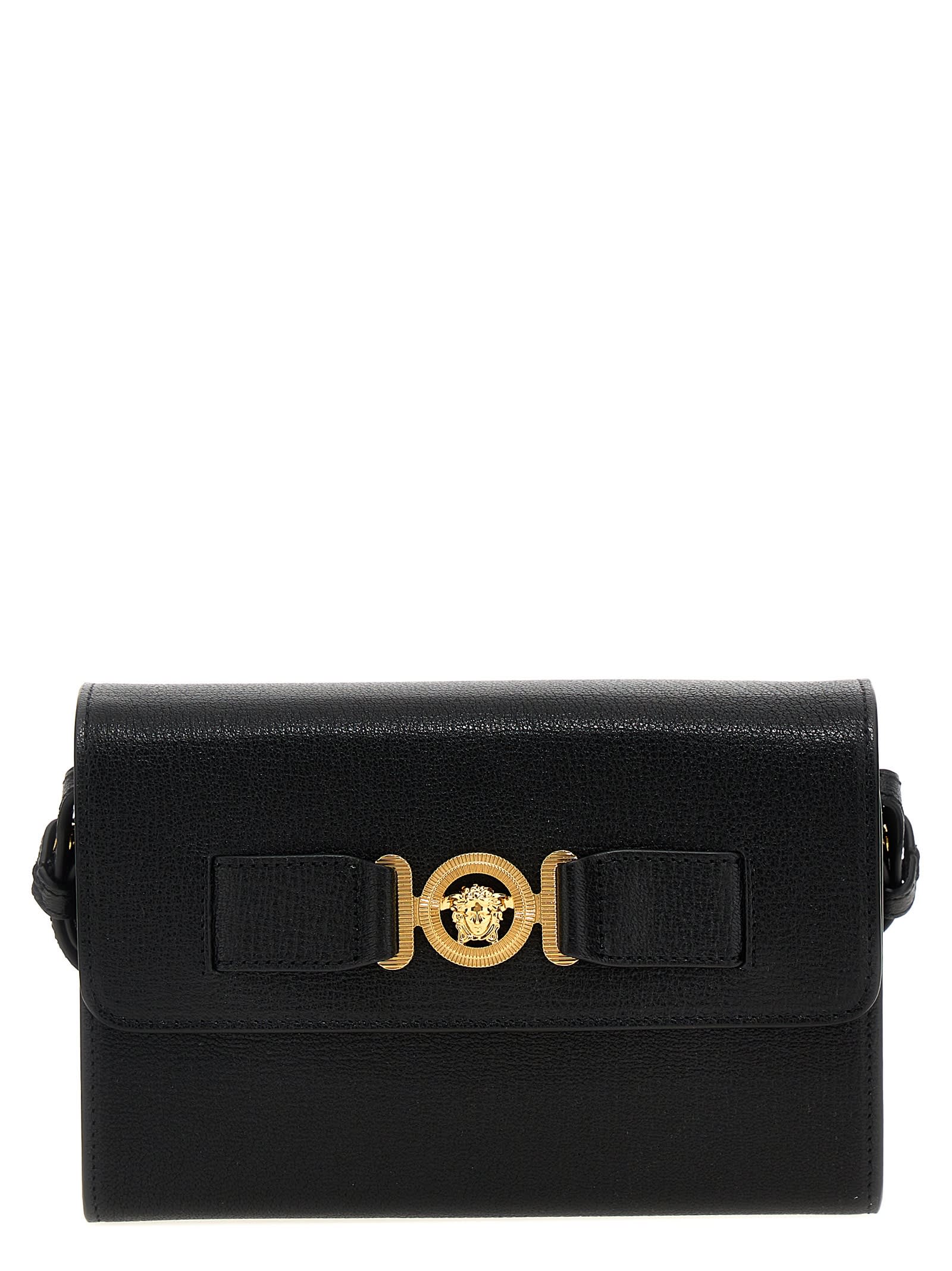 Versace Medusa Biggie Leather Crossbody Bag