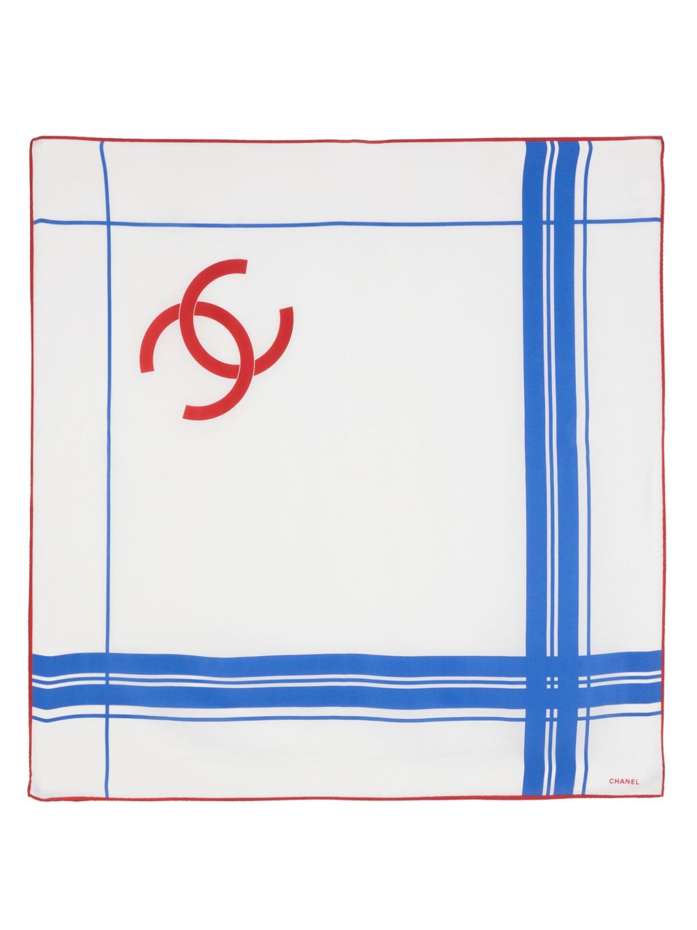 CHANEL Pre-Owned CC logo真丝围巾（1990年代典藏款） - 白色