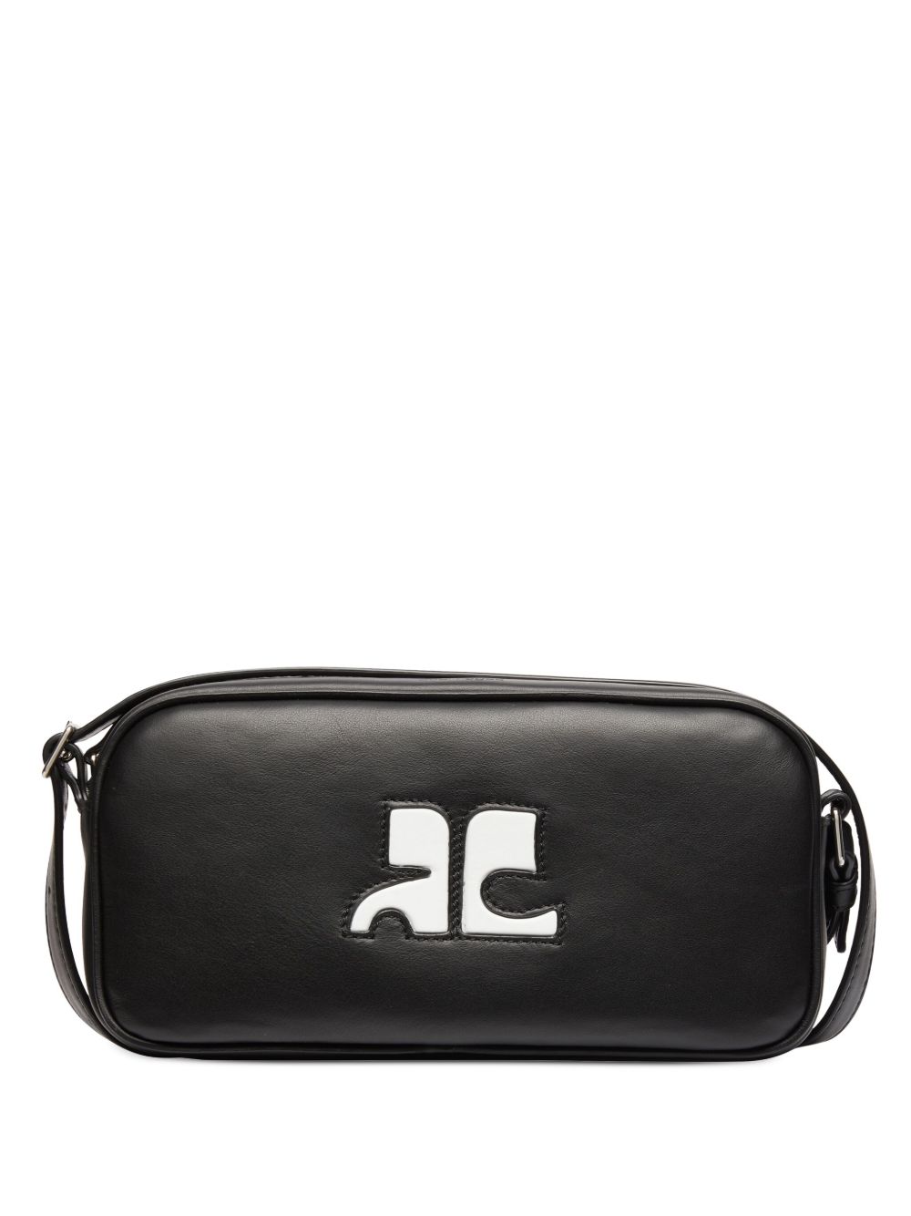 Courrèges Reedition 皮质单肩包 - 黑色