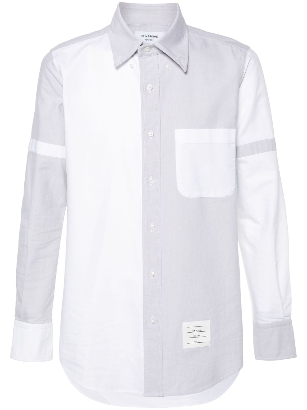 Thom Browne 可调节臂环双色衬衫 - 灰色