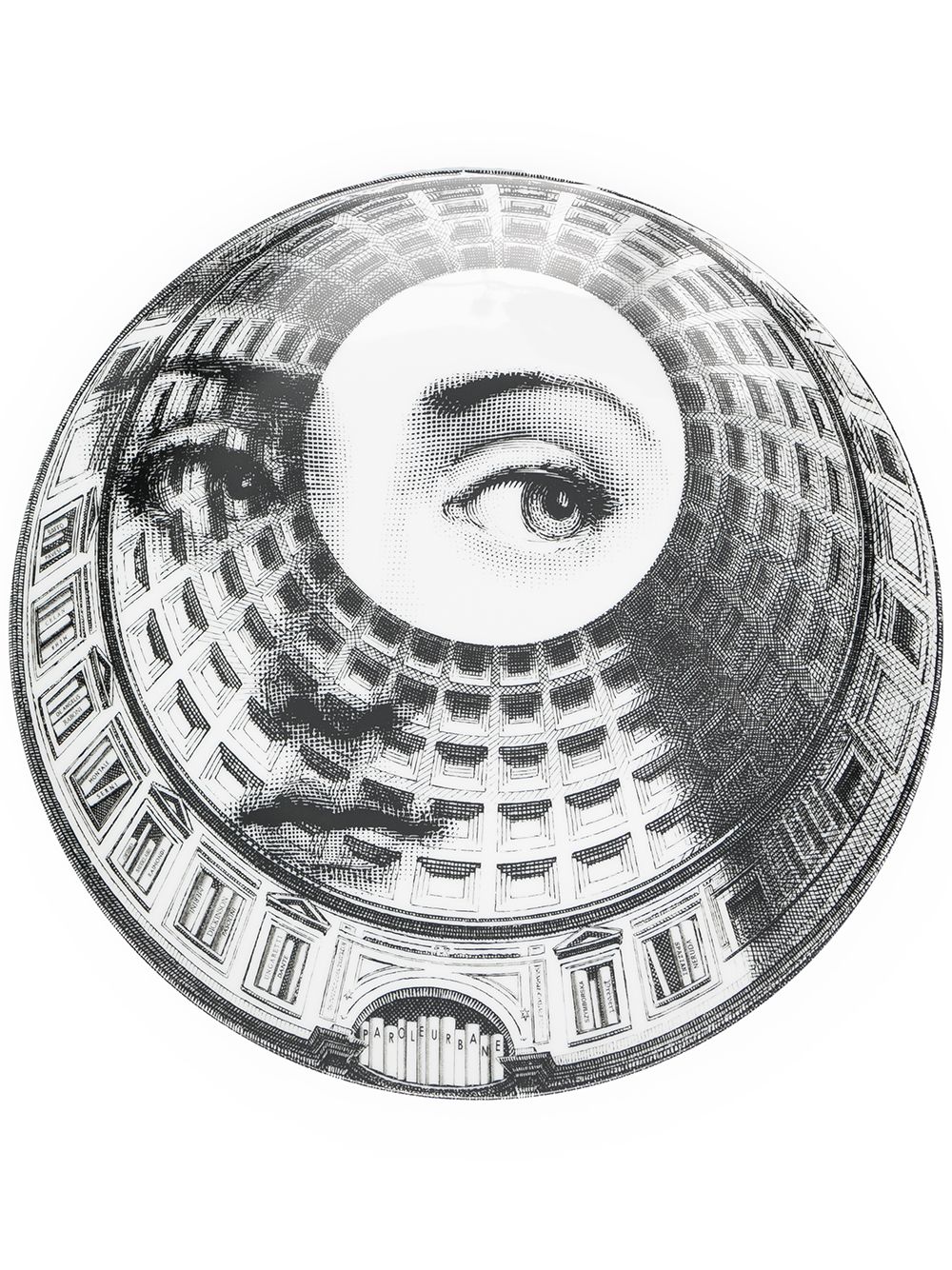 Fornasetti T&V 陶瓷壁饰圆盘 - 黑色