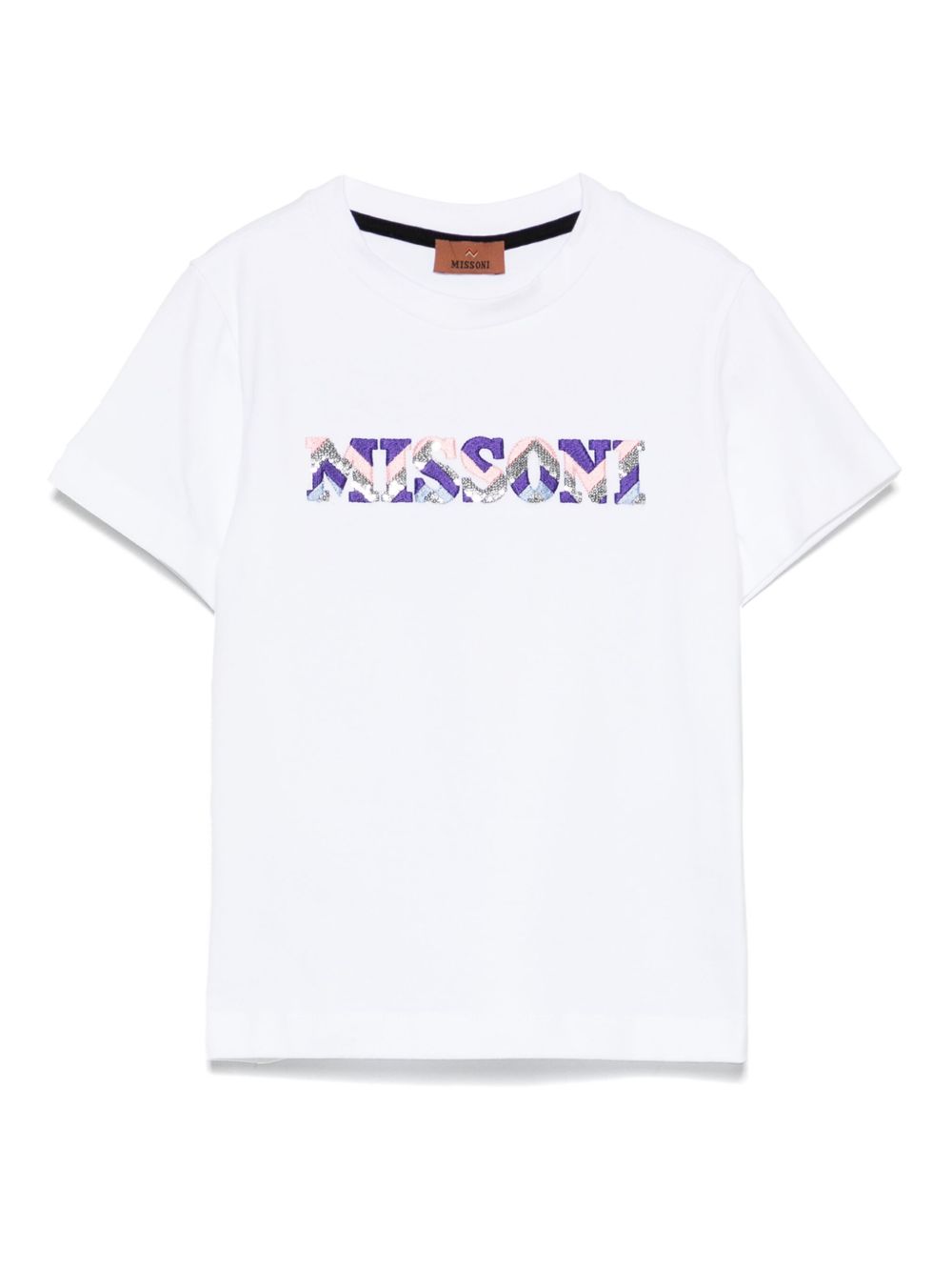 Missoni Kids logo刺绣T恤 - 白色