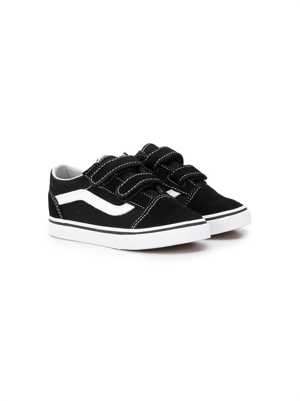 Vans Kids 魔术贴板鞋 - 黑色