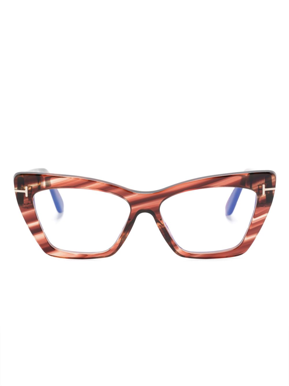 TOM FORD Eyewear 猫眼框眼镜 - 褐色