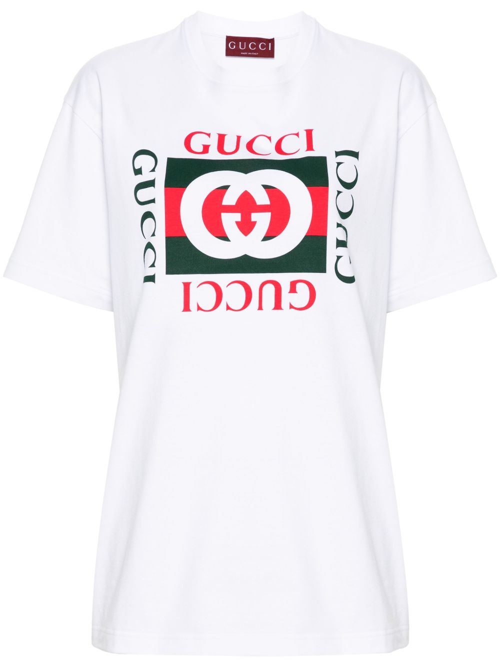 Gucci logo印花棉T恤 - 白色