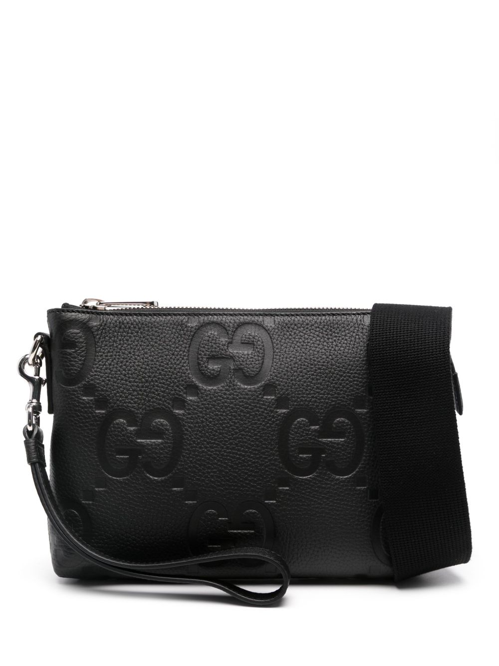Gucci Jumbo GG 中号邮差包 - 黑色