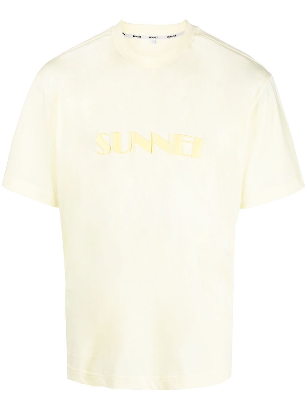 Sunnei logo印花细节T恤 - 黄色
