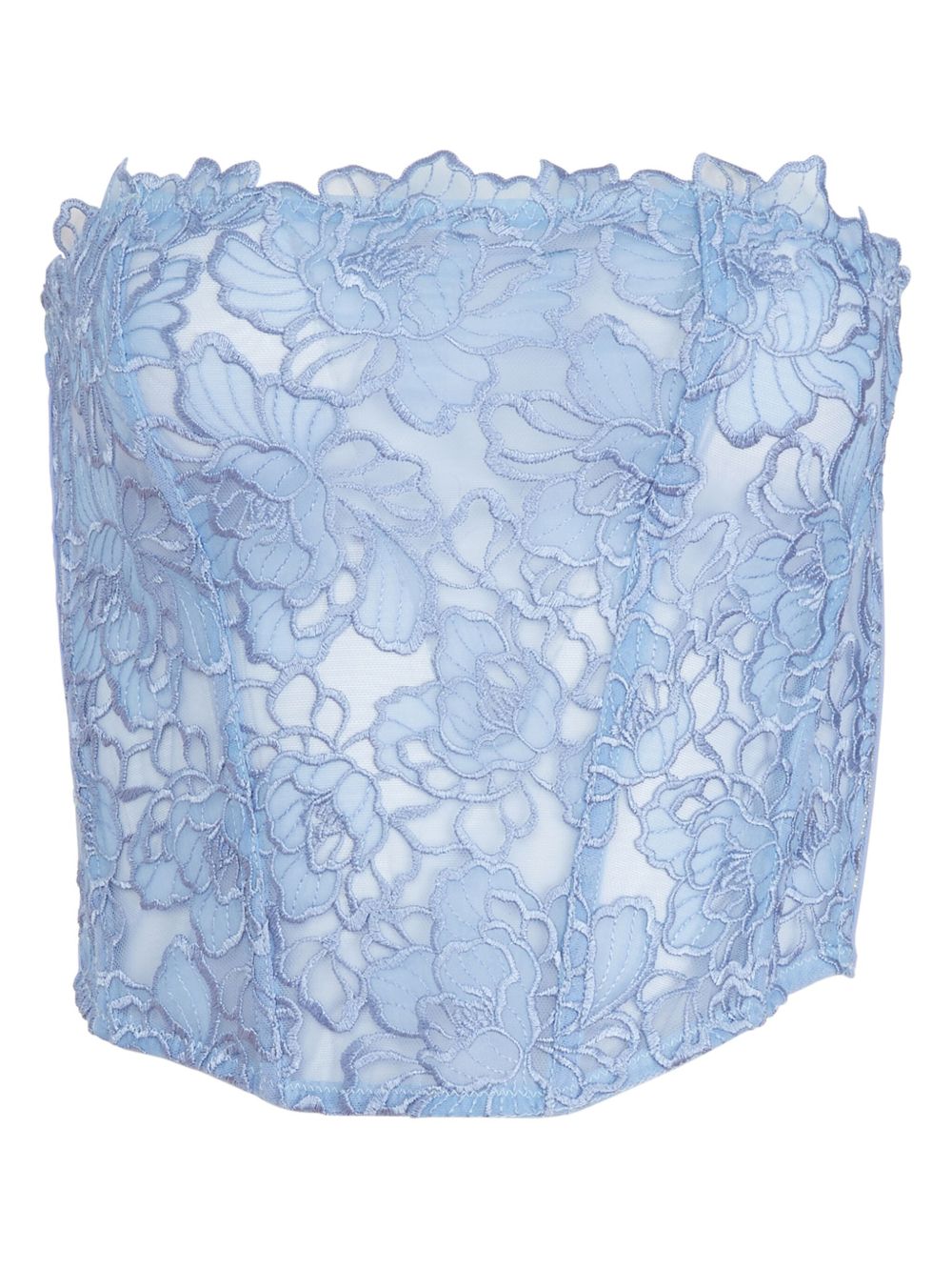 Fleur Du Mal Whitney 刺绣紧身胸衣式上衣 - 蓝色
