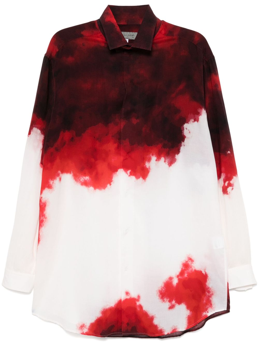 Yohji Yamamoto 图案印花衬衫 - 红色