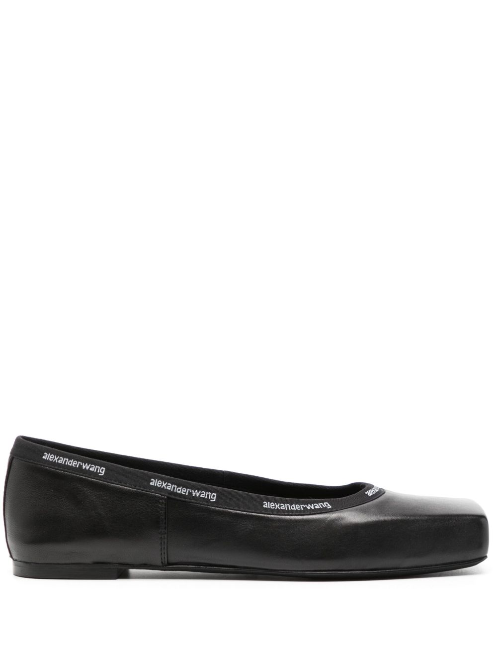 Alexander Wang Billie 皮质平底鞋 - 黑色