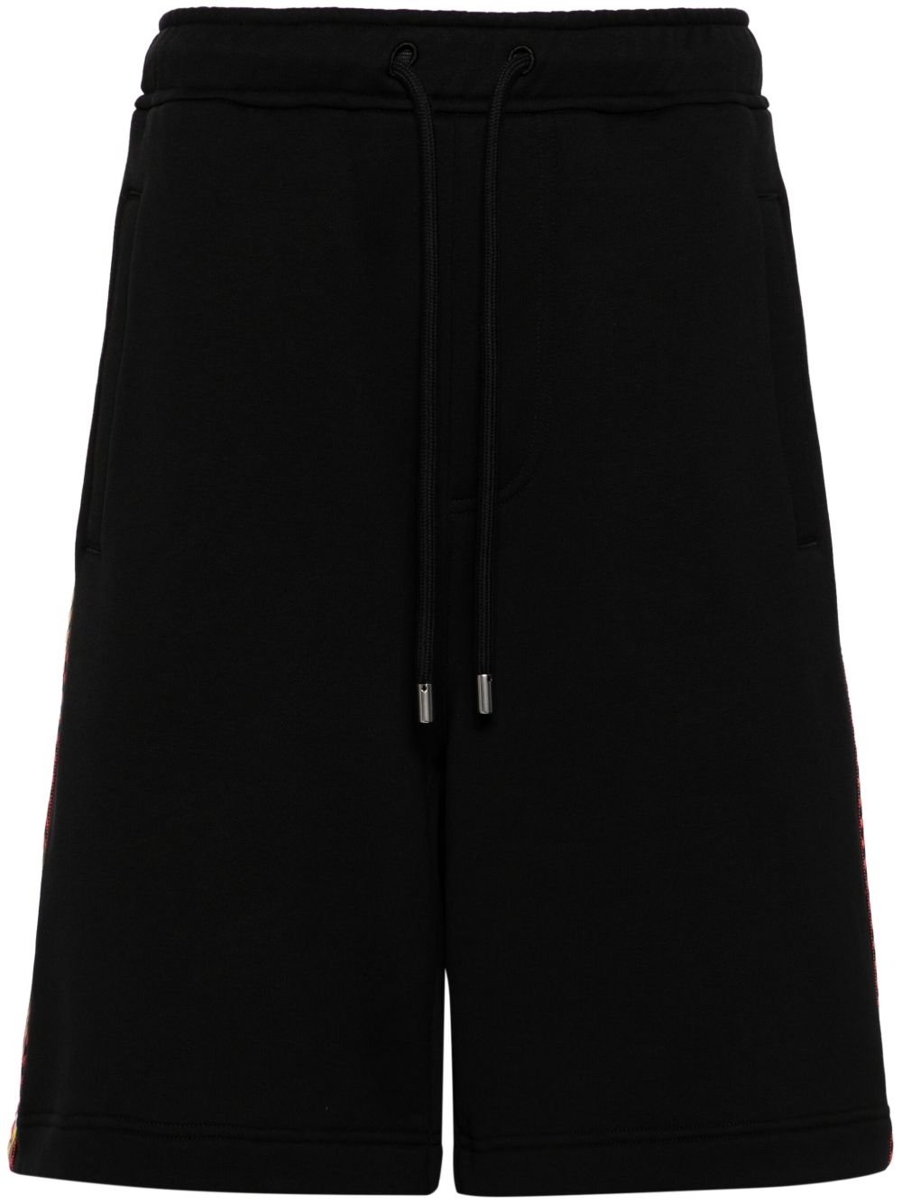 Lanvin Z字形刺绣棉短裤 - 黑色