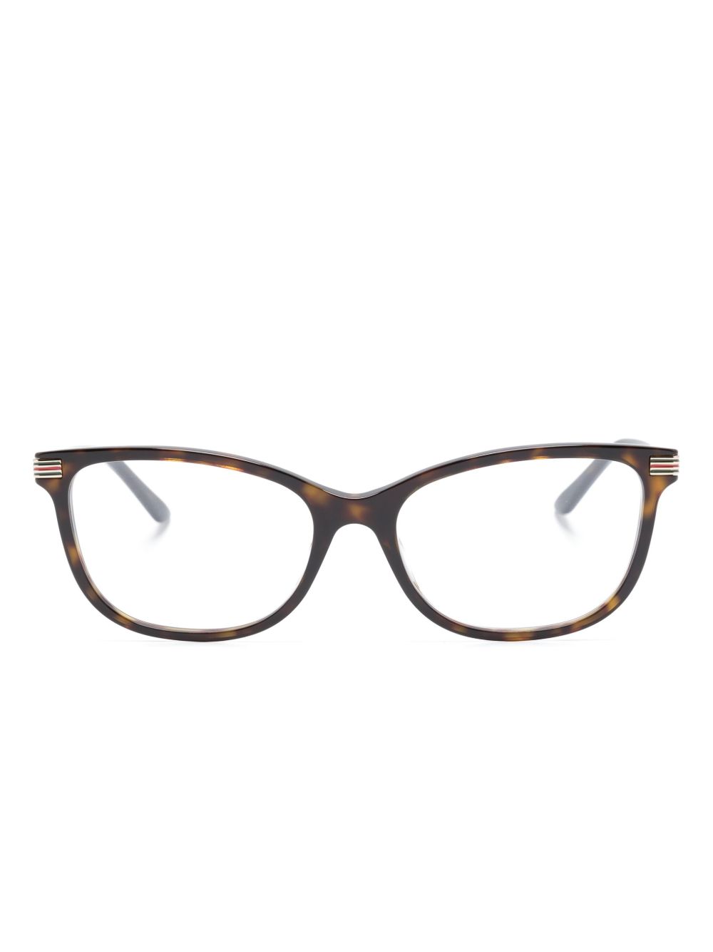 Gucci Eyewear 玳瑁纹猫眼框眼镜 - 褐色