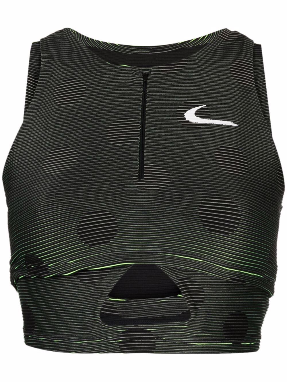Nike X Off-White logo 饰挖剪运动背心 - 黑色