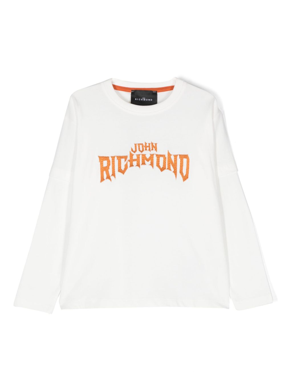 John Richmond Junior logo刺绣T恤 - 白色