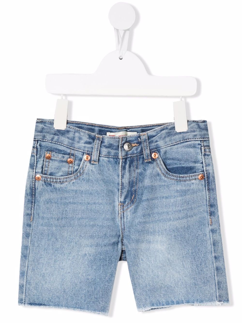 Levi's Kids 褪色效果牛仔短裤 - 蓝色
