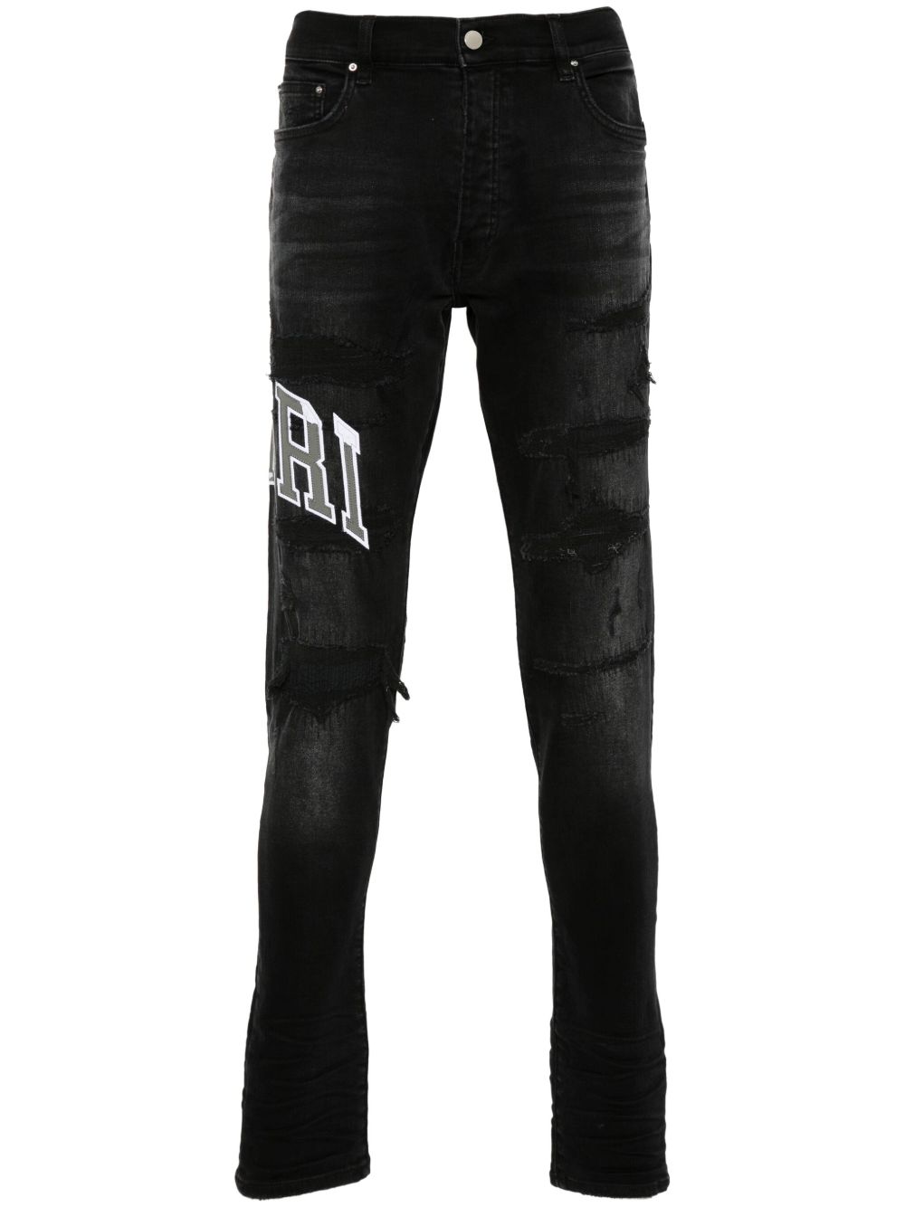 AMIRI Varsity Logo Repair 牛仔裤 - 黑色