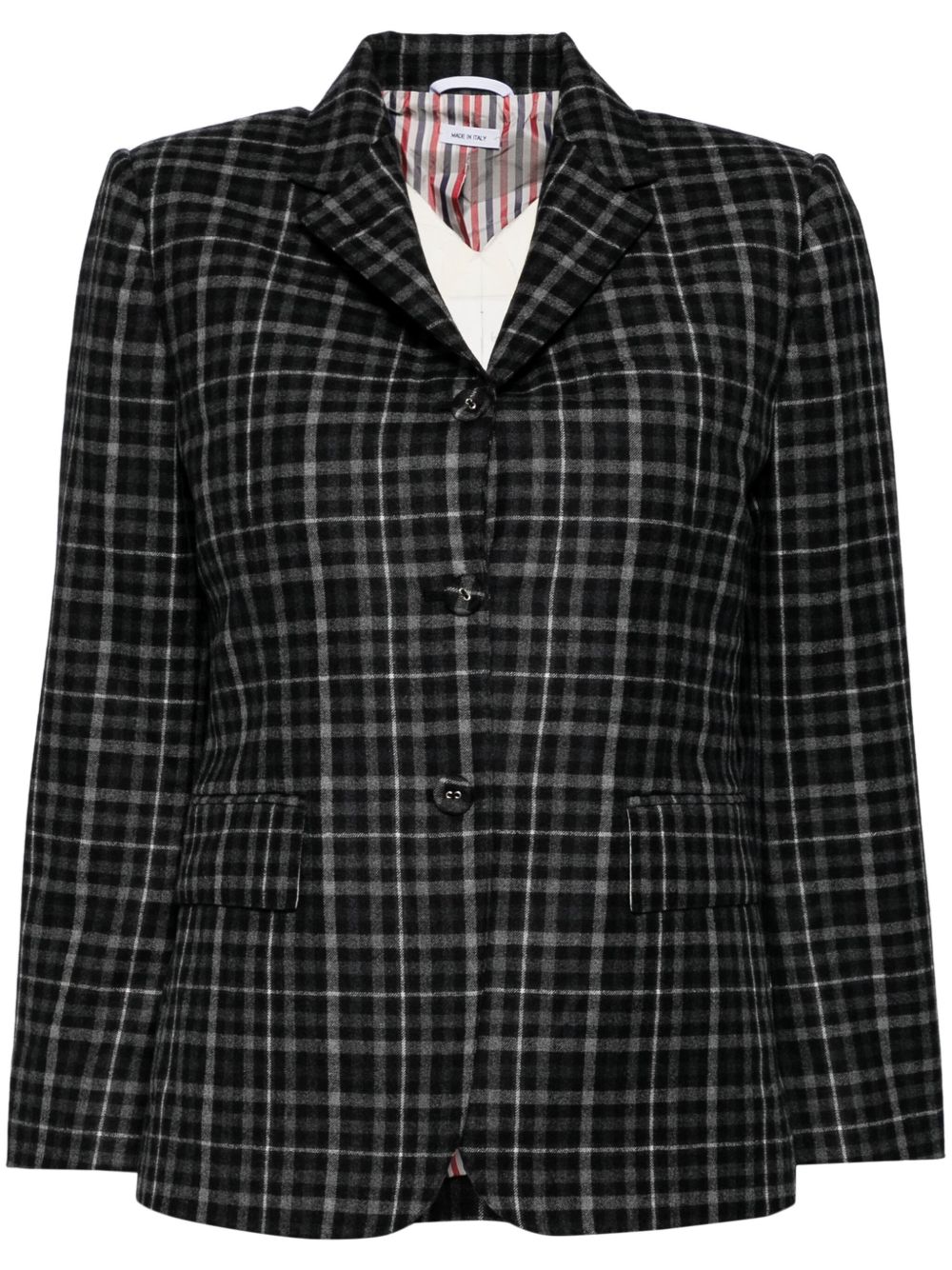 Thom Browne 格纹西装夹克 - 灰色