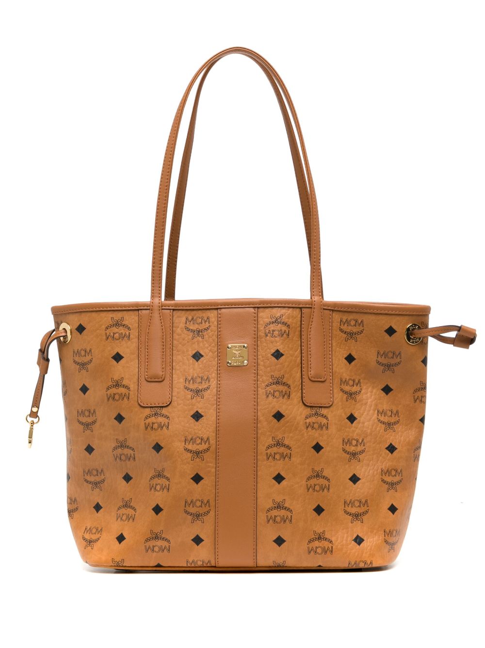 MCM Liz 经典logo图案小号托特包 - 褐色