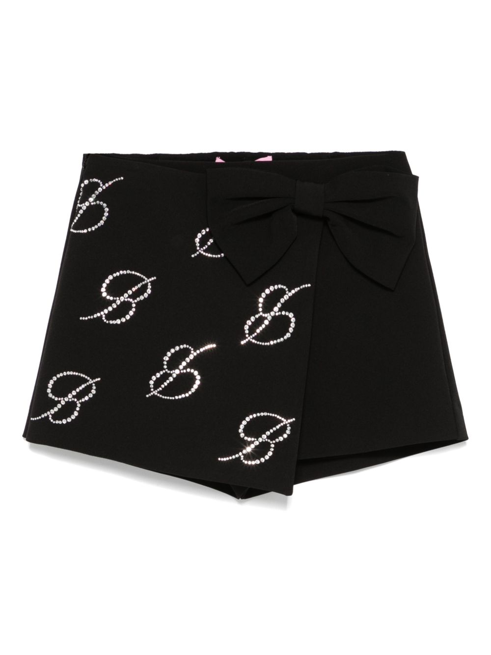 Miss Blumarine logo缀饰裙裤 - 黑色