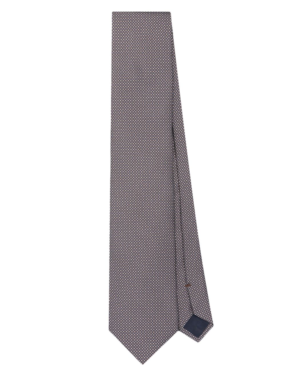 Corneliani 波点真丝领带 - 灰色