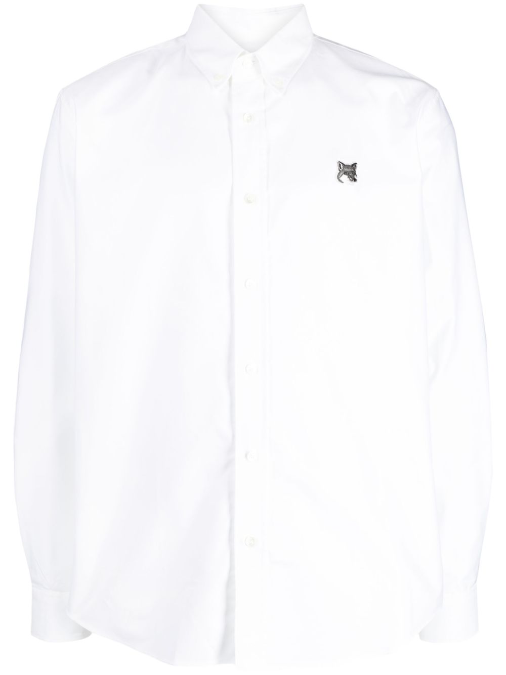 Maison Kitsuné 狐狸贴花修身衬衫 - 白色
