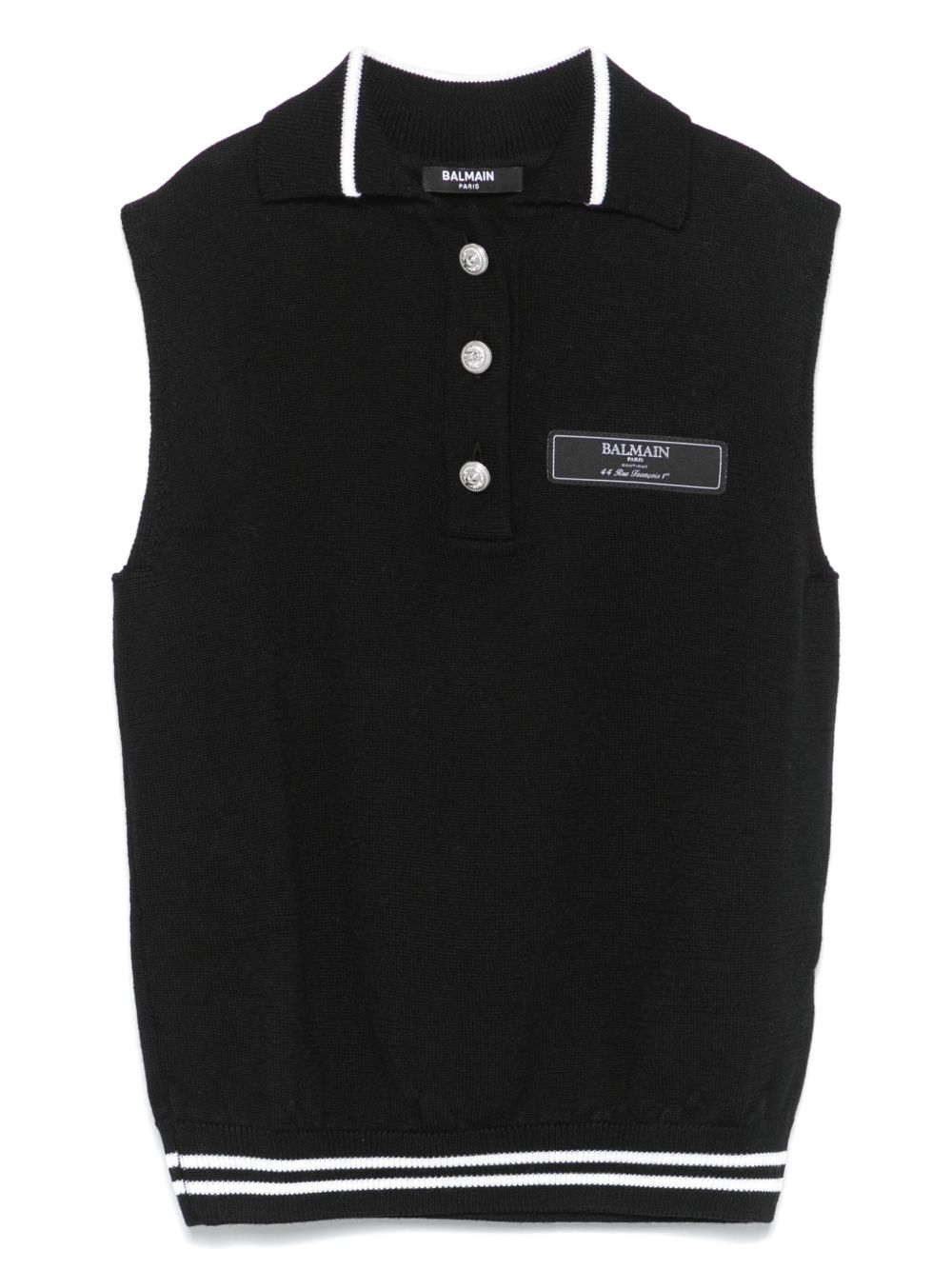 Balmain Kids 标贴polo衫 - 黑色